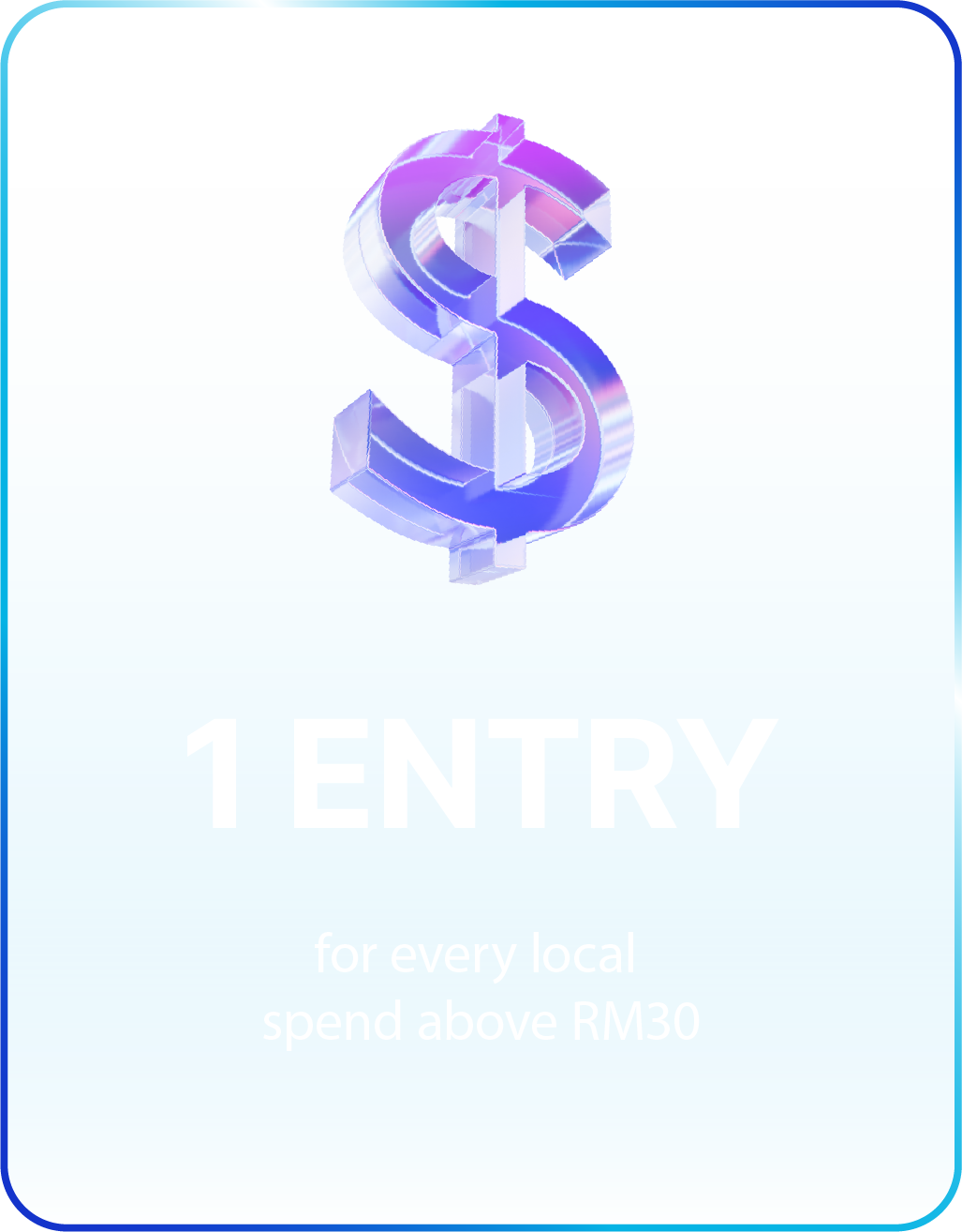 1 Entry for every local spend above RM30