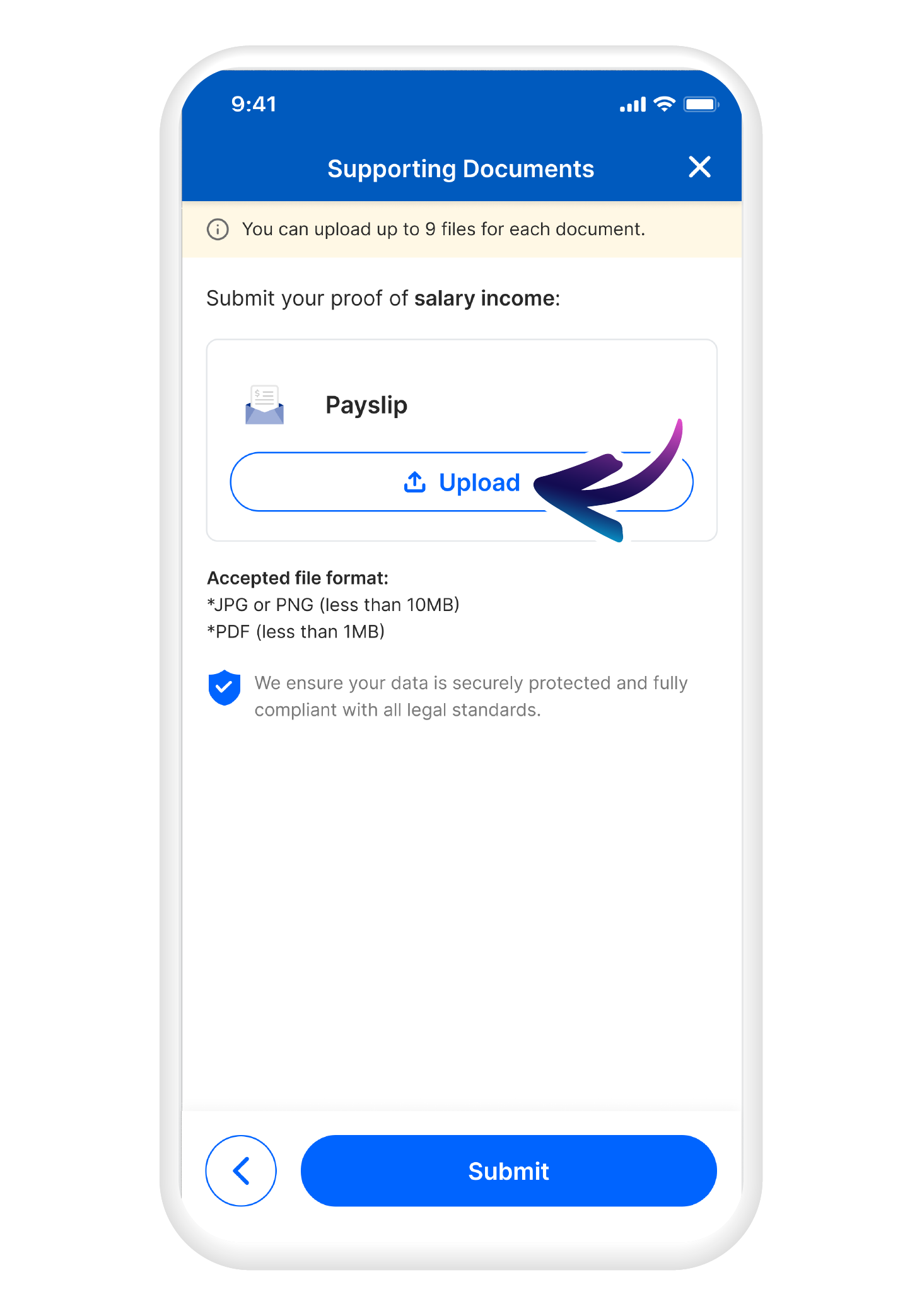 Upload your supporting documents