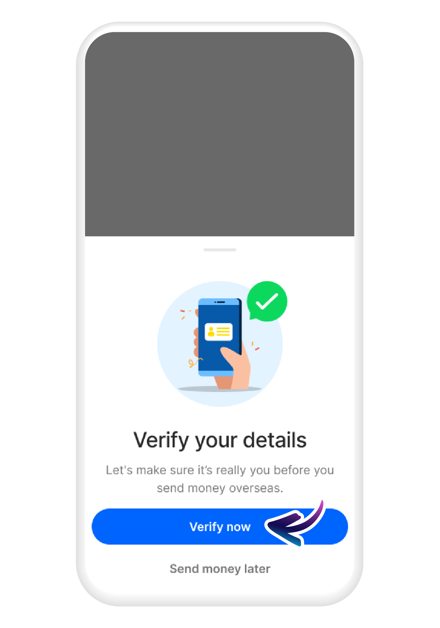 Tap "Verify now"