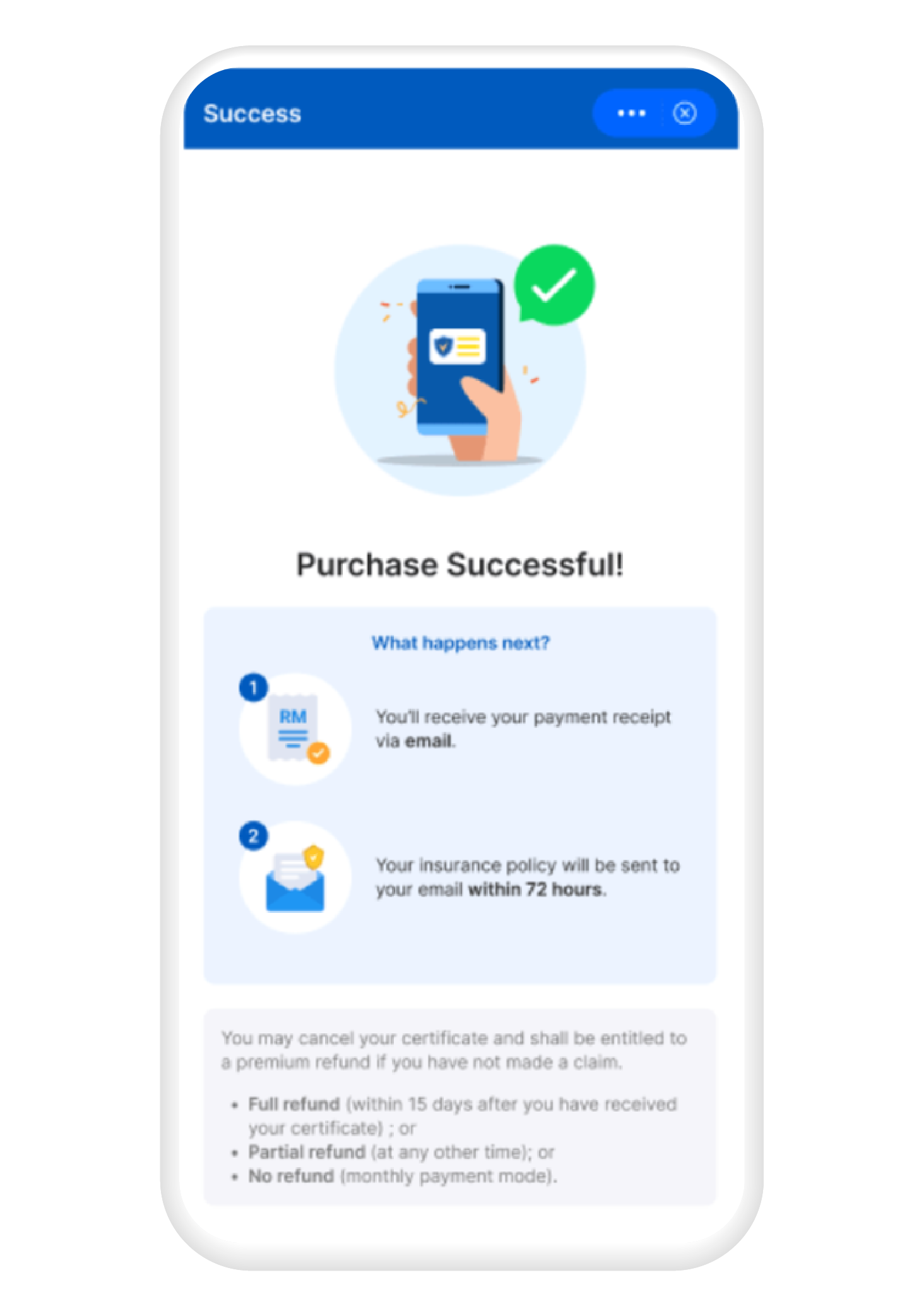 You’ll receive your e-Policy within 24 hours