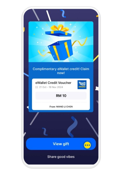 Claim eWallet credit voucher and tap "View gift"