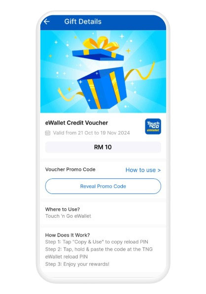 Tap on "Reveal promo code"