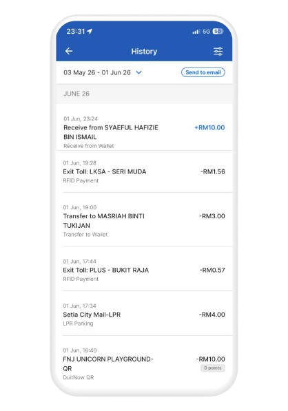 Check your history to see successful transaction reload