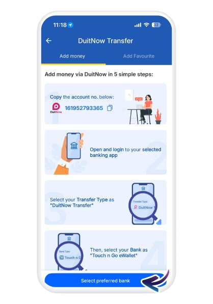 Then on "Select preferred bank"