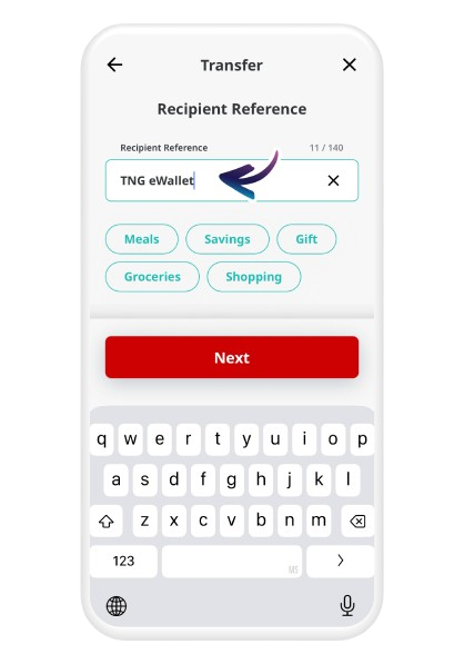 Enter recipient reference