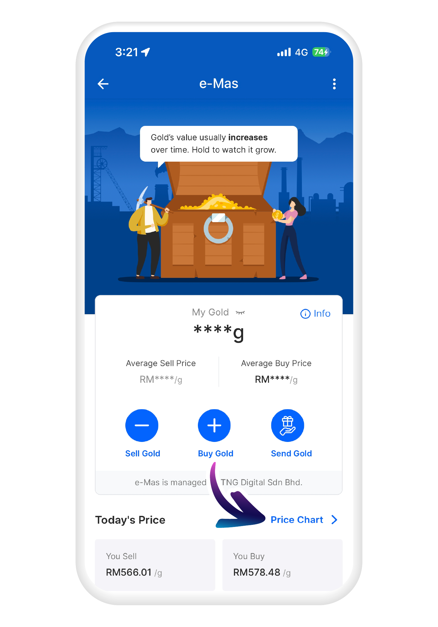 Tap on "Price Chart"​