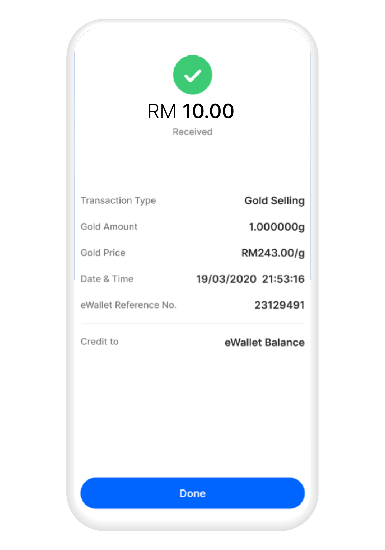 Once your sale goes through, you will see this confirmation screen