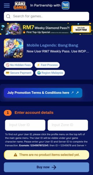 MLBB PUBG Kaki Gamer Step 2