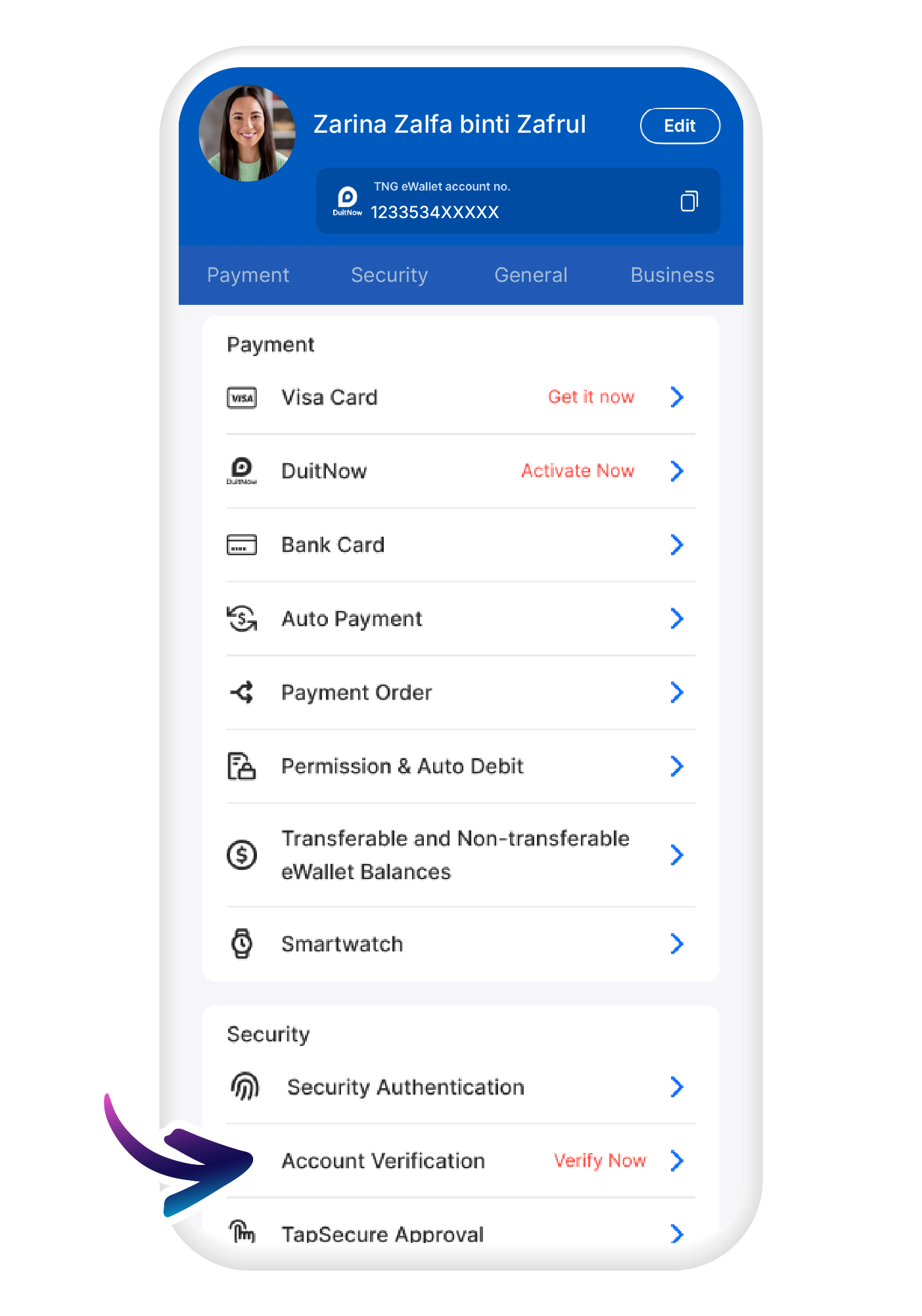 Open your TNG eWallet app