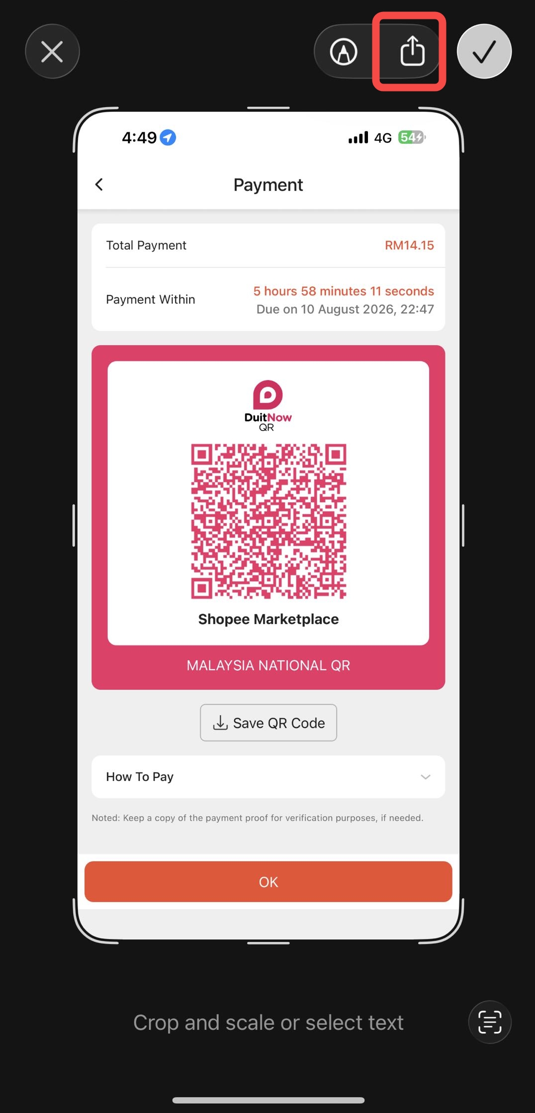 Click on the Share icon