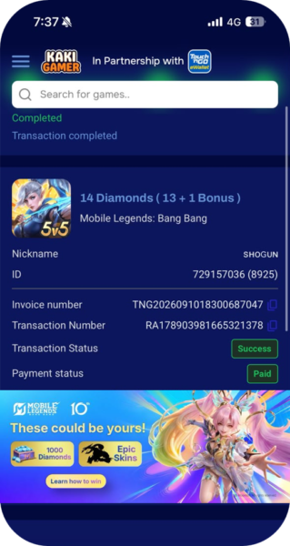 Transaction Page