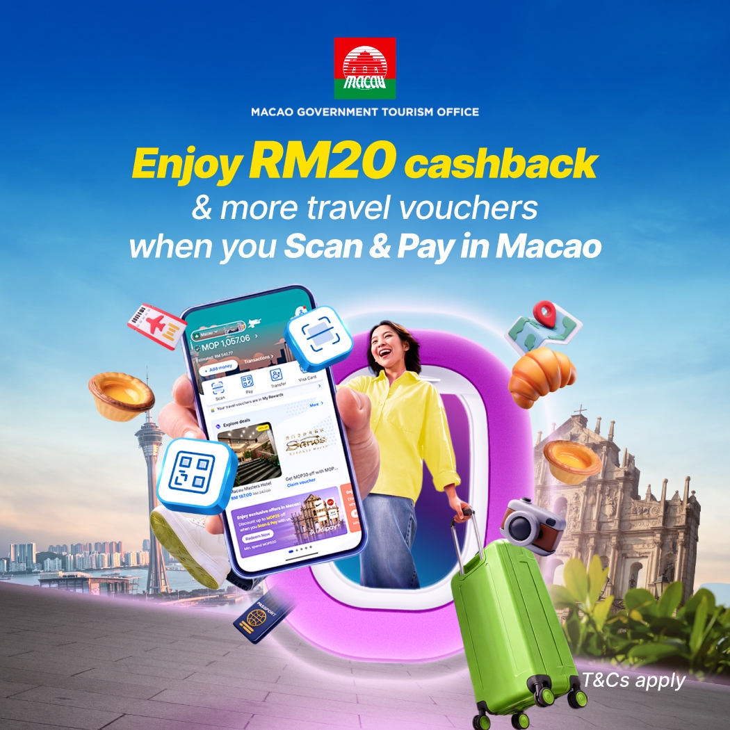 Enjoy RM20 cashback & more vouchers in Macao!