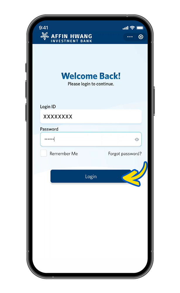 Enter your login ID and password