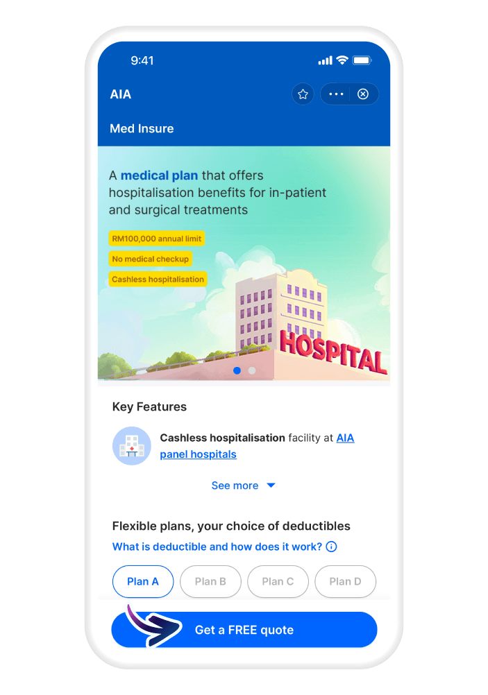 Review the benefits and tap "Get a FREE quote"​