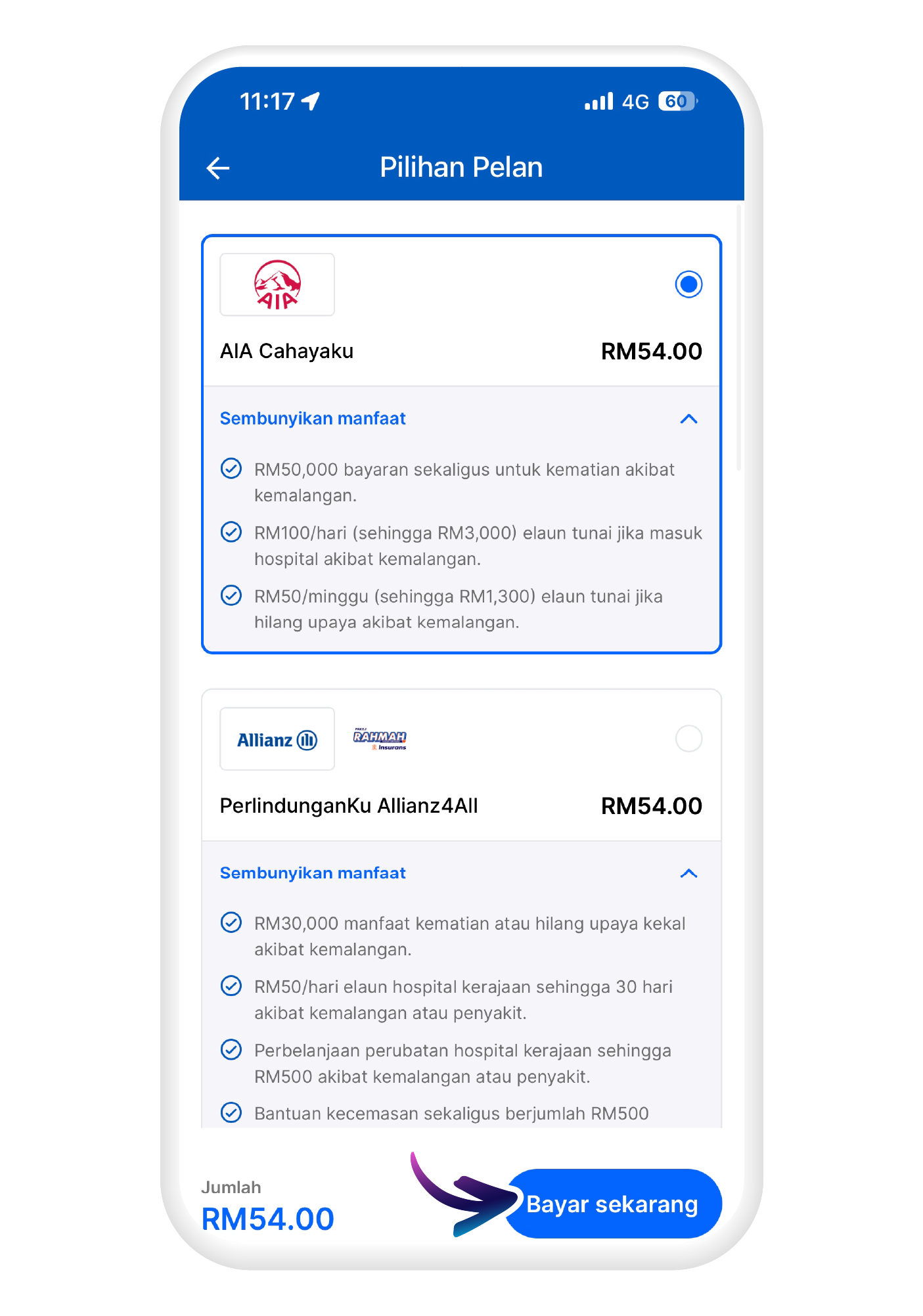 Tekan "Bayar Sekarang" untuk meneruskan pembayaran​