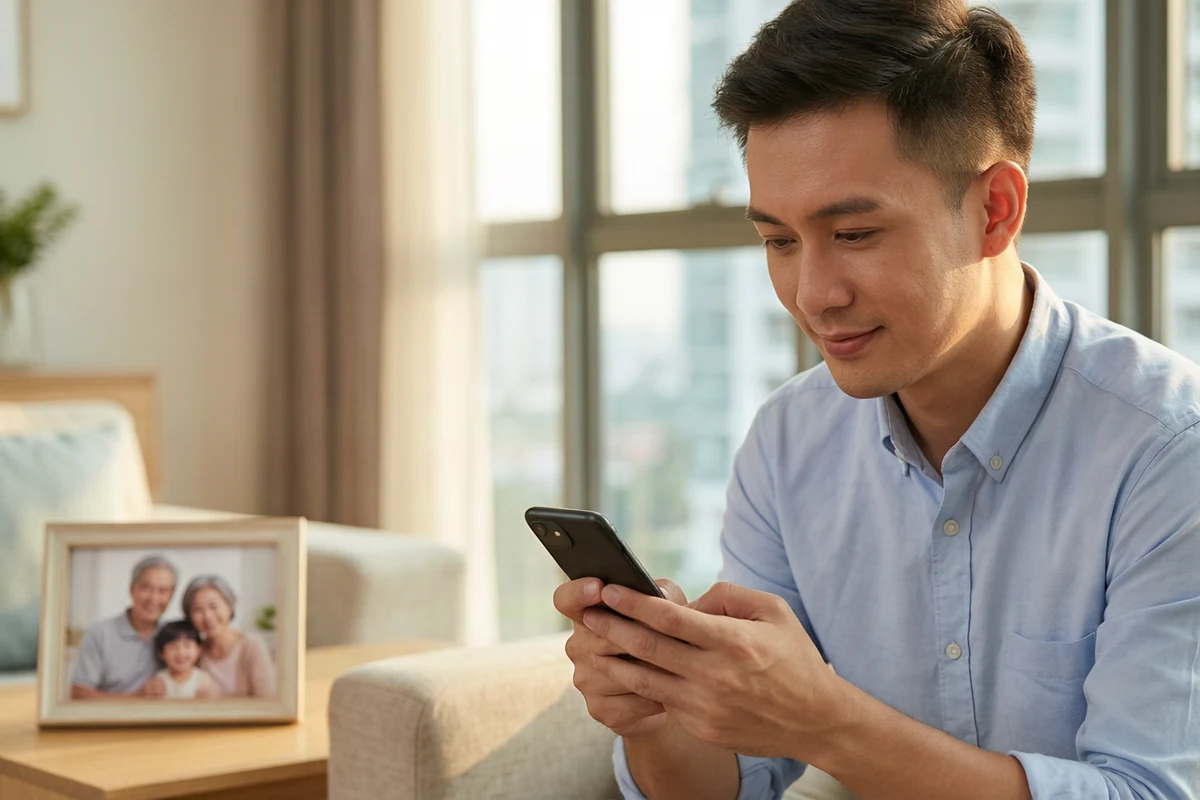 Person in Malaysia sending money to family in China